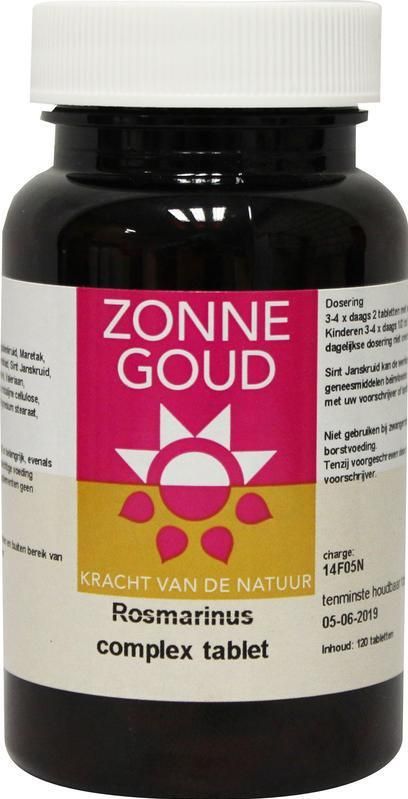 Zonnegoud - Rosmarinus Complex - Kruidenpreparaat - 90 Tabletten - Bevat Zoethout