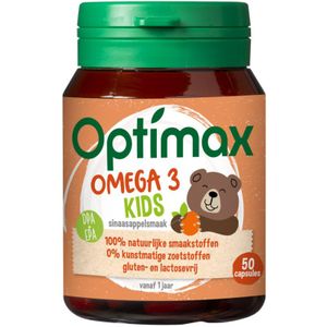 Optimax Kinder omega 3 sinaasappel 50 kauwcapsules