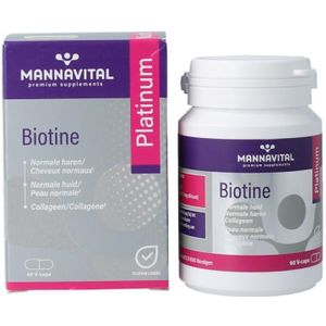 Mannavital - Biotine Platinum - Vitamine met Mineralen - 3000 mcg D-Biotine per Capsule