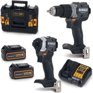 DeWALT Gereedschap - 18 V ACCU-klopboor- en slagmoersleutelset, 2x 5,0 Ah Ah XR accu's, lader, McLaren DCK200MP2T