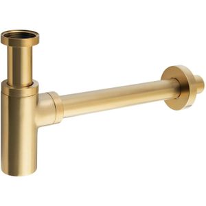 Sapho Toebehoren - Wastafelsifon 1 1/4, afvoer 32 mm, rond, mat goud SI519