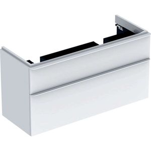 Geberit Smyle Square - Wastafelkast, 118x47x62 cm, 2 laden, glanzend wit/mat wit 500.356.00.1