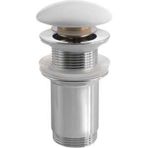 Sapho Toebehoren - Afsluitbaar afvoerplug voor wastafels zonder overloop,  Click Clack, wit AR900