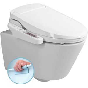SAMODRA Bidet Opzetstuk, Niet-elektrisch Bidet Toiletopzetstuk Met Intrekbare Zelfreinigende Dubbele Sproeiers Voor En Achterreiniging Instelbare Drukschakelaar Voor Koud Water
