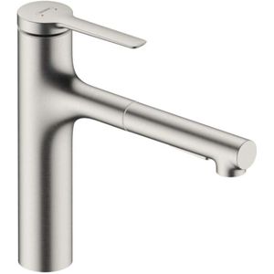 Hansgrohe Zesis M33 - Keukenkraan 160, met uittrekbare sproeikop en omstelling, rvs look 74801800