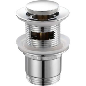 Aqualine Toebehoren - Afsluitbare afvoerplug rond, ClickClack, kleine plug, chroom TF8001