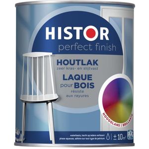 Histor Perfect Finish Houtlak - Hoogglans 750 ML Donkere kleur - Deur & Kozijn Aflakken - Waterbasis - Verfwinkel is tot 50% goedkoper