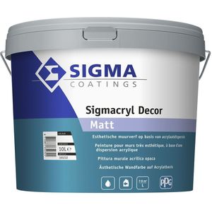 Sigma Sigmacryl Decor Matt 10 liter Donkere kleur - Muurverf - Verfwinkel is tot 50% goedkoper
