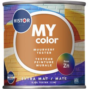 Histor MY color Muurverf Tester Extra Mat - 250 ML 250 ML Donkere kleur - Muurverf - Verfwinkel is tot 50% goedkoper