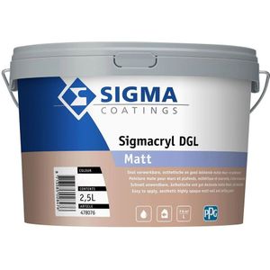 Sigma Sigmacryl DGL Matt 2,5 Liter Donkere kleur - Muurverf - Verfwinkel is tot 50% goedkoper