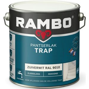 Rambo Pantserlak Trap - Dekkend Zijdeglans - Intensief Gebruik - Sneldrogend - RAL 9010 - 2.5L
