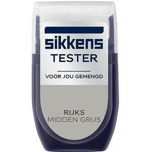 Sikkens RIJKS kleuren tester - RIJKS Midden Grijs 30 ML 1 Stuk Kleur - Muurverf - Verfwinkel is tot 50% goedkoper