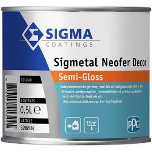 Sigma Sigmetal Neofer Decor Semi-Gloss 500 ML 100% Wit - Deur & Kozijn Aflakken - Verfwinkel is tot 50% goedkoper