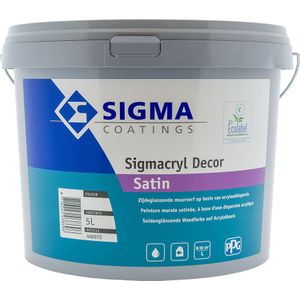 Sigma Sigmacryl Decor Satin 5 liter Kleur - Muurverf - Waterbasis - Verfwinkel is tot 50% goedkoper