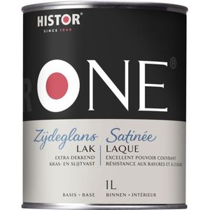 Histor One Lak Zijdeglans - Acryl 1 liter Kleur - Deur & Kozijn Aflakken - Waterbasis - Verfwinkel is tot 50% goedkoper