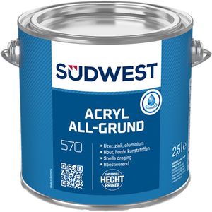 Südwest All-Grund Multiprimer U51 Grijs - Acryl 2,5 liter - Deur & Kozijn Radiator Trap Grondverf & Primer - Waterbasis - Verfwinkel is tot 50%