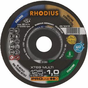 Rhodius 211203 XT69 MULTI PROline Ll Doorslijpschijf Extra Dun 125x1,0x22,23 (25 St)