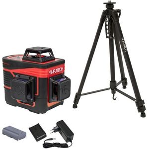 FUTECH MC3D Multicross 3D Compact Kruislijnlaser Set Incl. Statief In Koffer - Rood - 2x 120m - 3 Lijnen