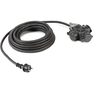 WikuTech WT 3004 Verlengkabel Met 3-voudig Verdeelblok - IP44 - H07RN-F 3G 2,5mm - 10m