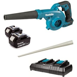 Makita DUB185 LXT 18V Li-ion Accu Bladblazer En Zuiger Set (2x 5,0Ah) - 288 Km/h - Incl. Blaaspijp