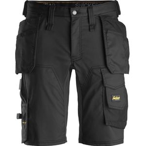 Snickers 6141 Korte Werkbroek AllroundWork Stretch Met Holsterzakken - Zwart - Maat 052