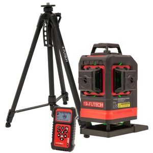 Futech Multicross 4D 18VMAX Electronic Kruislijnlaser Incl. Statief En Afstandsbediening - Groen - 4 Lijnen - IP54