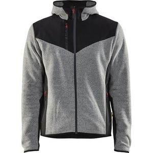 Blåkläder 594025369099XXL Gebreid Jack Met Softshell - Grijs MÃªlee/Zwart - XXL