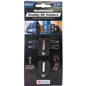 StealthMounts BH-BO-S-BLK-2 Stubby Magnetische Bithouder Voor Machines Bosch - Zwart - 2 Stuks