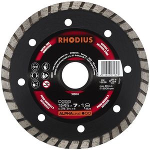 Rhodius 303404 Alphaline I DG55 Diamantdoorslijpschijf - 125 x 22,23 x 7mm - Natuursteen