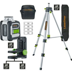 Laserliner CompactLine-Laser G360 Kruislijnlaser Set Incl. Statief In Tas - 2 Lijnen - 30m - Groen - Bluetooth