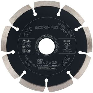 Rhodius DG80 BasicLine Diamantschijf - 125 X 7,0 X 2,0 X 22,23mm - Beton