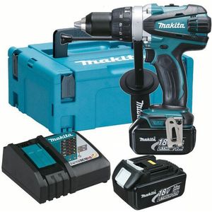 Makita DHP458RFJ 18V Li-Ion Accu Klopboor- /schroefmachine Set (2x 3.0Ah Accu) In Mbox