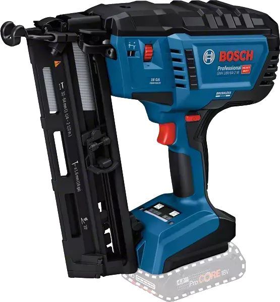 Bosch GNH 18V-64-2 Accu Tacker - Zwart - Kunststof