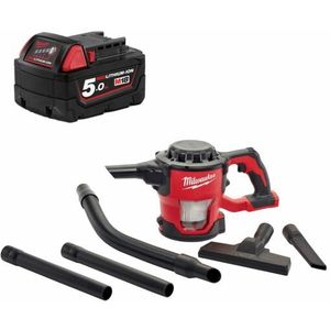 Milwaukee M18 CV-0 Set 18V Li-Ion Accu Compacte Handstofzuiger - Met 5.0Ah Accu