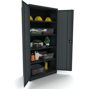 Metalen gereedschapskast 2 deurs incl. 4 planken