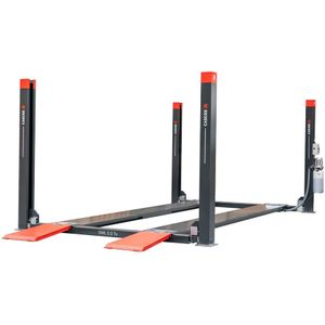 Vier koloms hefbrug 5000kg 5,7m flat 3m doorrijbreedte Cascos