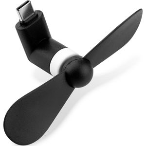LG Q Stylus Plus USB C ventilator voor smartphone & tablet - Mini-ventilator USB Gadget - Mini portable fan telefoon, zwart