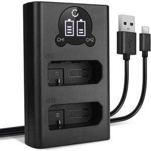 USB Dubbele Oplader voor Nikon EN-EL14a - Snelle en Slimme Lader, Laadkabel Voeding