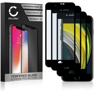 3x Apple iPhone SE (2022) Schermbeschermer 9H getemperd glas 3D Case-friendly van CELLONIC