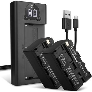 2x Sony CCD-TR500 Accu Batterij + Dubbele Oplader 4400mAh van CELLONIC