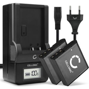 2x Casio Exilim EX-Z1080 Accu Batterij + Oplader 950mAh van Cellonic