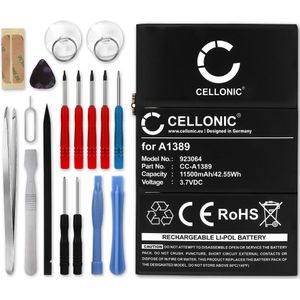 Batterij voor Apple 969BA201H Accu 11500mAh + Schroevendraaier-set tablet inc. gereedschapset toolkit