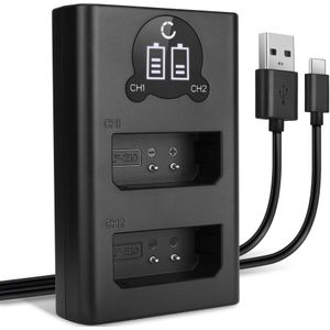 USB Dubbele Oplader voor Canon LC-E10 - Snelle en Slimme Lader, Laadkabel Voeding
