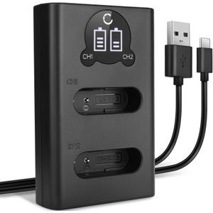 USB Dubbele Oplader voor Nikon Coolpix B700 - Snelle en Slimme Lader, Laadkabel Voeding + USB Kabel
