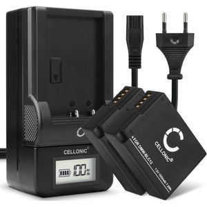 2x Panasonic DMW-BLC12E Accu Batterij + Oplader 1000mAh van CELLONIC