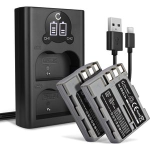 2x Nikon EN-EL3a Accu Batterij + Dubbele Oplader 1600mAh van CELLONIC