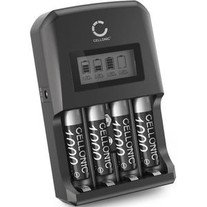 Batterijlader AA AAA 9V Batterij Oplader +Â 4x AAA AccuÂ Batterijen LaderÂ LCD Scherm