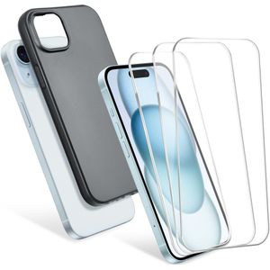 iPhone 15 Plus Hoesje & 3x Schermbeschermer Set van CELLONIC® - Zwart