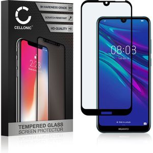 Huawei Y6 (2019) Schermbeschermer 9H getemperd glas 3D Case-friendly van CELLONIC