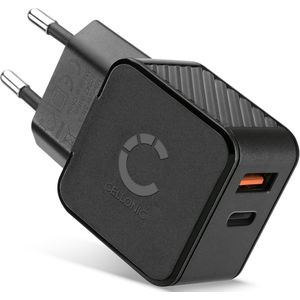 Motorola Moto Turbo Charger USB en USB C Oplader van CELLONIC - Zwart